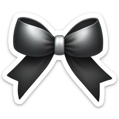 black bow with a silver heart bow in the center sticker