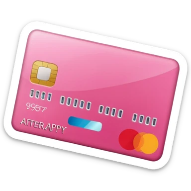 pink big afterpay word on a credit card sticker