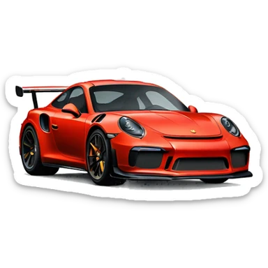 red Porsche gt3 rs sticker
