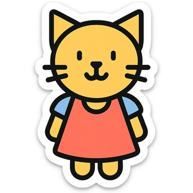 a cat wearing a dress sticker