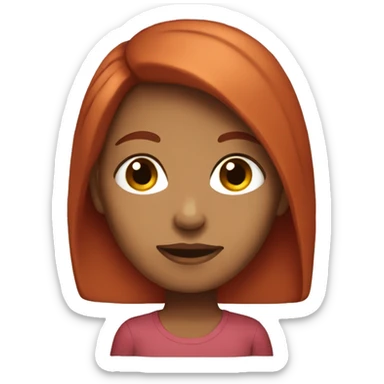 Half brown half red haired girl sticker