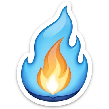 light blue flame recolour removing red, orange and yellow, while adding shadows of blue and dark blue sticker