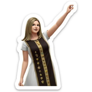 girl in dress by tree sticker