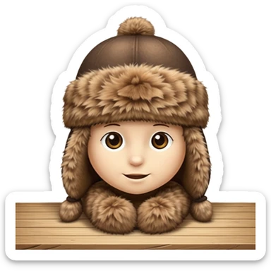 just fur hat on table sticker