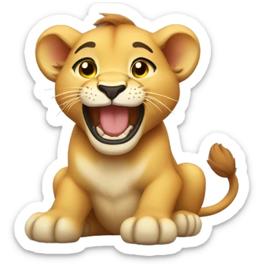 laughing chibi lioness sticker