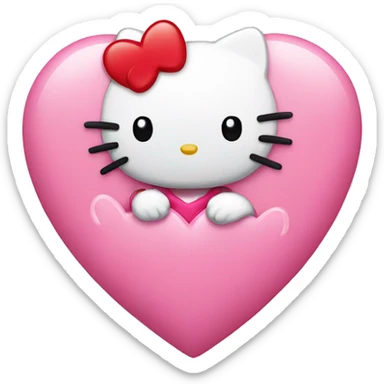 hello kitty with heart sticker
