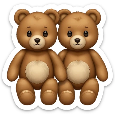 sweet twin teddy same bears sticker