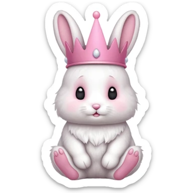 bunny with pink crown sticker