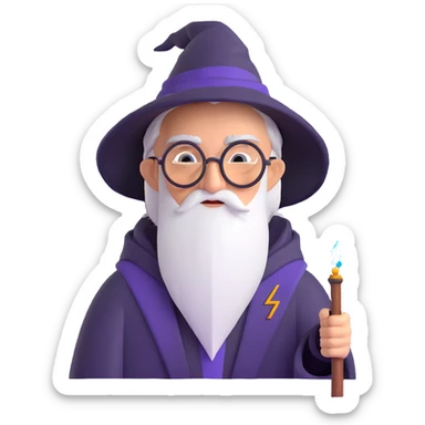 Harry Potter wizard with round glasses and lightning scar sticker