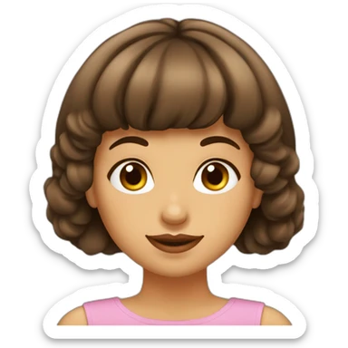 Mujer 25 años flequillo piel clara pelo marrón labios grandes sticker