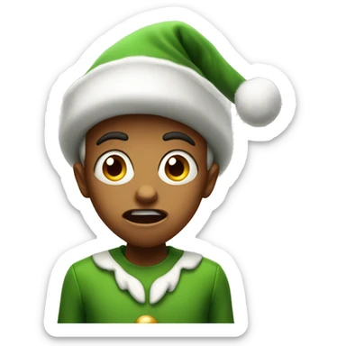 scared christmas elf sticker