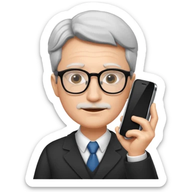 professor with phone sticker
