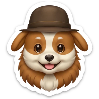 Dog with a hat on  sticker