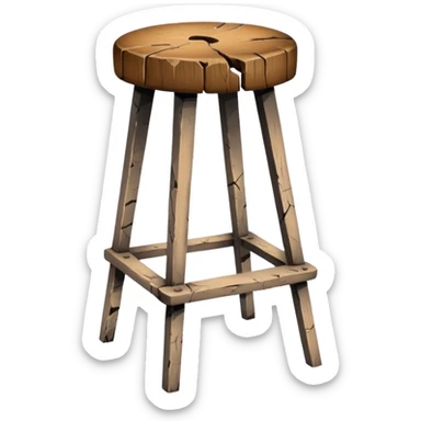 Broken antique bar stool sticker