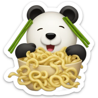 Noodles met een panda erin sticker