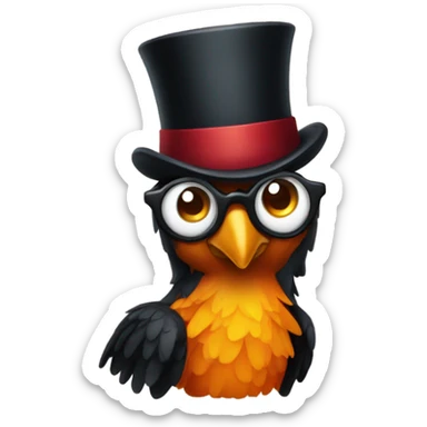 a phoenix with a mondale and top hat sticker