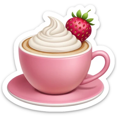 cappucino de morango  com moranguinho sticker