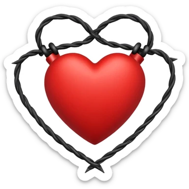 heart with black barbed wire sticker