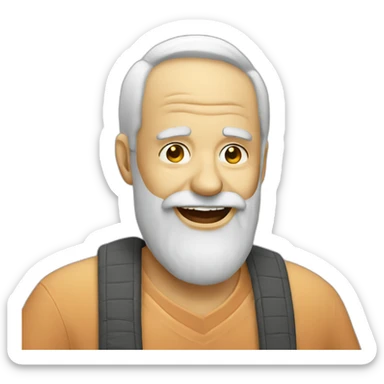 Old man with beard partying like crazy sticker