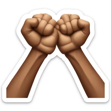 two arms like a boxing but the front of the hands are the ones folded  sticker