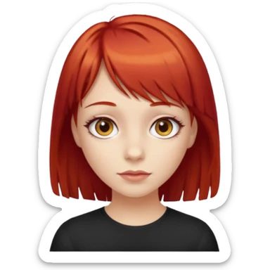 Uma menina de franja cabelos vermelhos e olhos de mel sticker