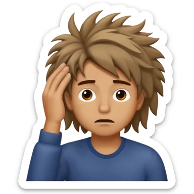 Scratching head looking crazy  sticker