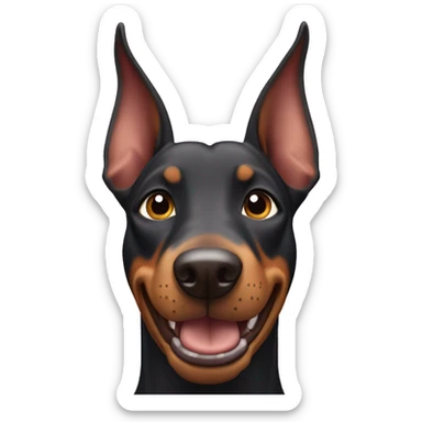 Doberman pinscher smiling sticker
