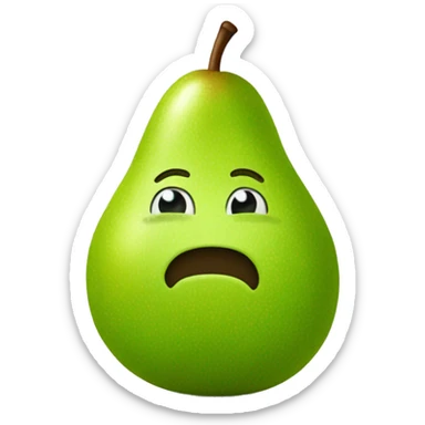 A green pear waiting  ￼ sticker