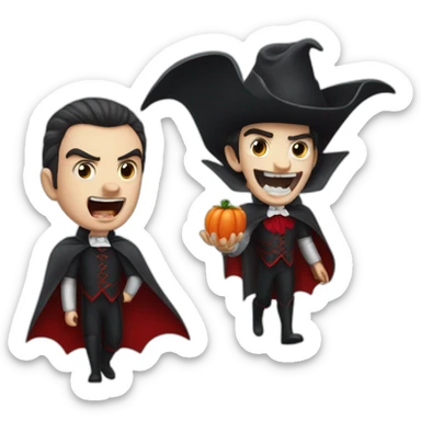 Dracula and carot pursuit sticker