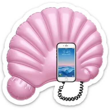 vintage rococo pale pink inflatable puffy shell phone sticker