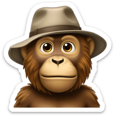 Un singe avec un chapeau sur la tête  sticker