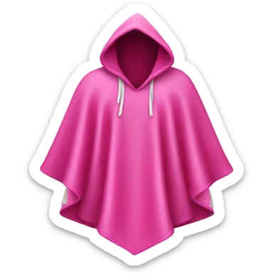 Pink hooded poncho sticker