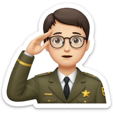 glasses Salute with tear coming out eye sticker