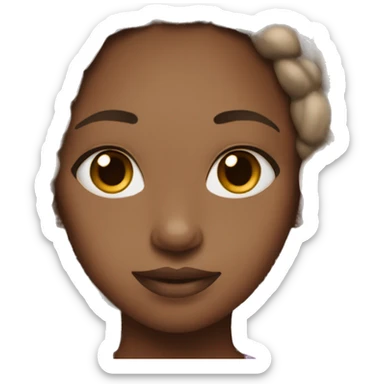 black girl with almond brown eyes and braids  sticker
