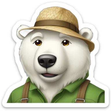 farmer polarbear sticker