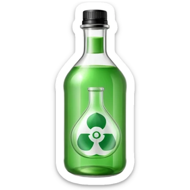 TRANSPARENT BOTTLE CAN SEE LIQUID INSIDE AND HAS"NON-TOXIC" AND "NON-HAZARDOUS" SIGN sticker