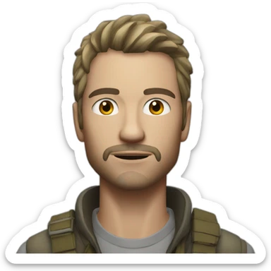 DayZ white survivor with stubble sticker