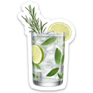Gin tonic with lavender leaves sticker