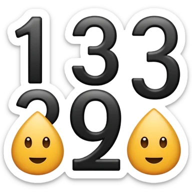 number 1 2 3  sticker