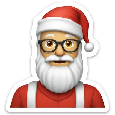 père Noël avec cadeau est costume rouge et barbe blanche sticker
