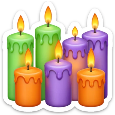 pastel halloween candles cozy sticker