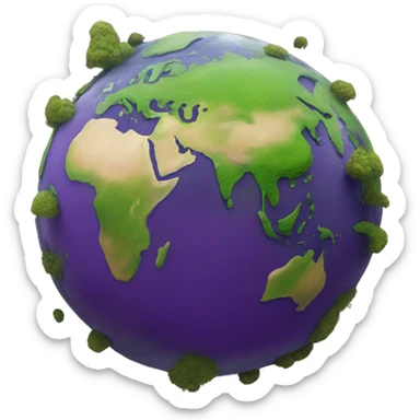 earth but some of the land is really polluted (polluted land is indicted as purple) sticker