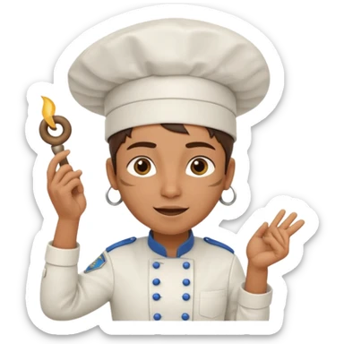  character that is police officer, Chef hat, Expressive body position, Skin or fur, Pepperoni, Frozen, Bus, Tribal outfit, Spiral horn, entertainment, Film studio, hat type, emotion.
 sticker