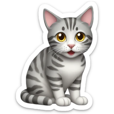 grey tabby cat sticker