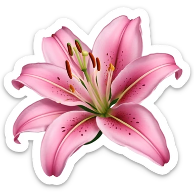 Pink Lily flower sticker