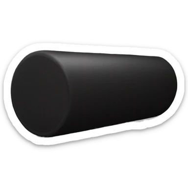 foam roller in black color, laying sideways sticker
