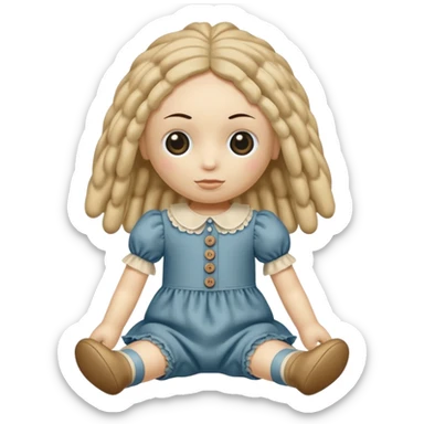 rag doll with button eyes sticker