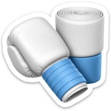 boxing hand wraps object icon, rolled athletic bandage for hands, white fabric texture, sporty combat gear, clean detailed look, 3D cartoon, mobile game icon style, centered, clean background, no text, no watermark
 sticker