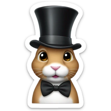 Rabit wearing a top hat  sticker