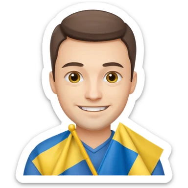 The Ukrainian man with flag sticker